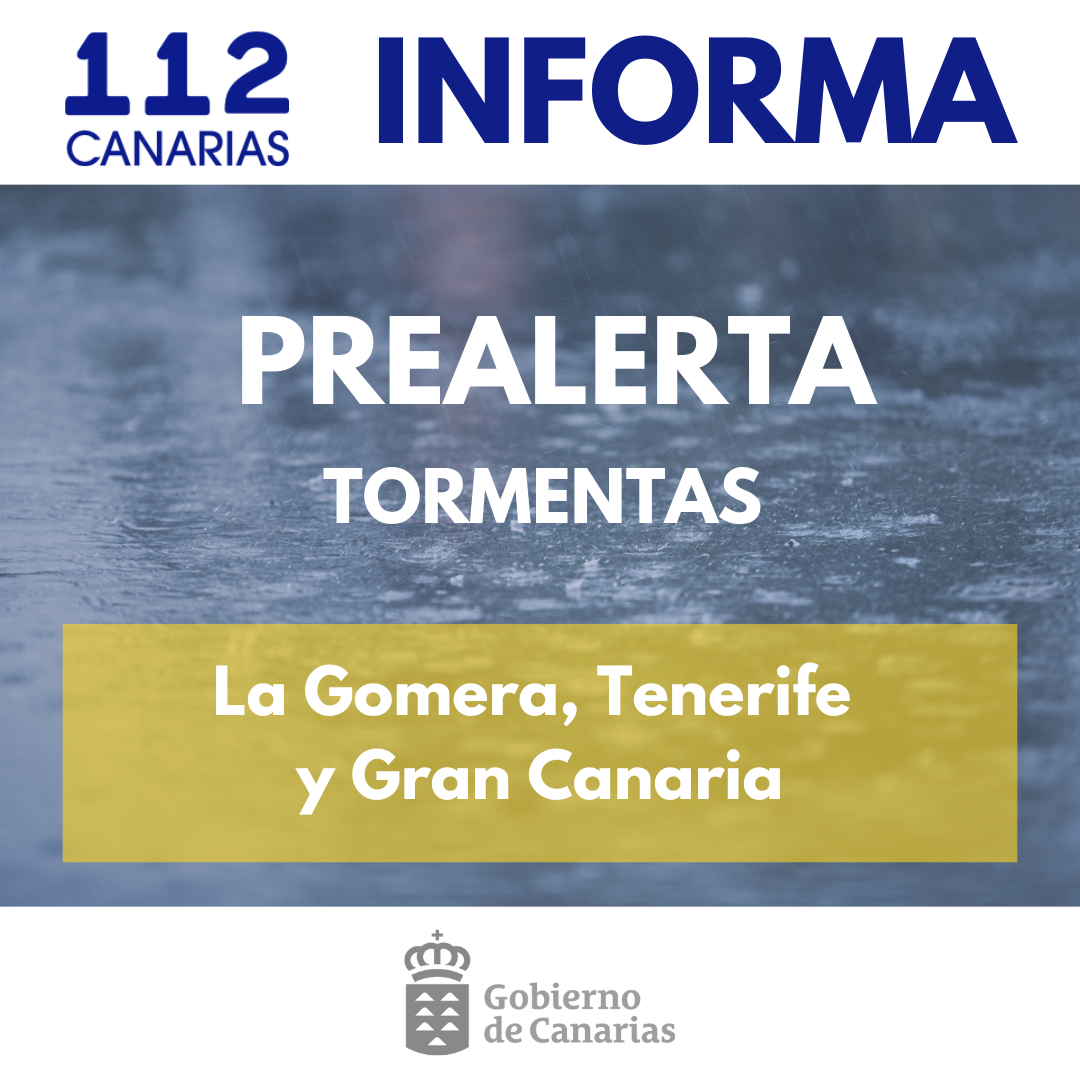 Prealerta por tormentas en La Gomera, Tenerife y Gran Canaria